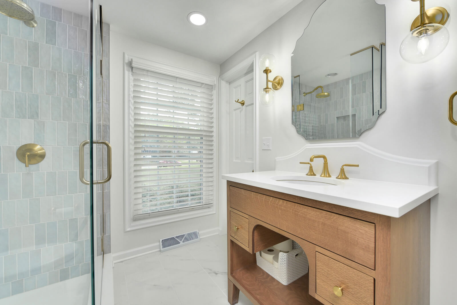 Bathroom Renovation with bright colors