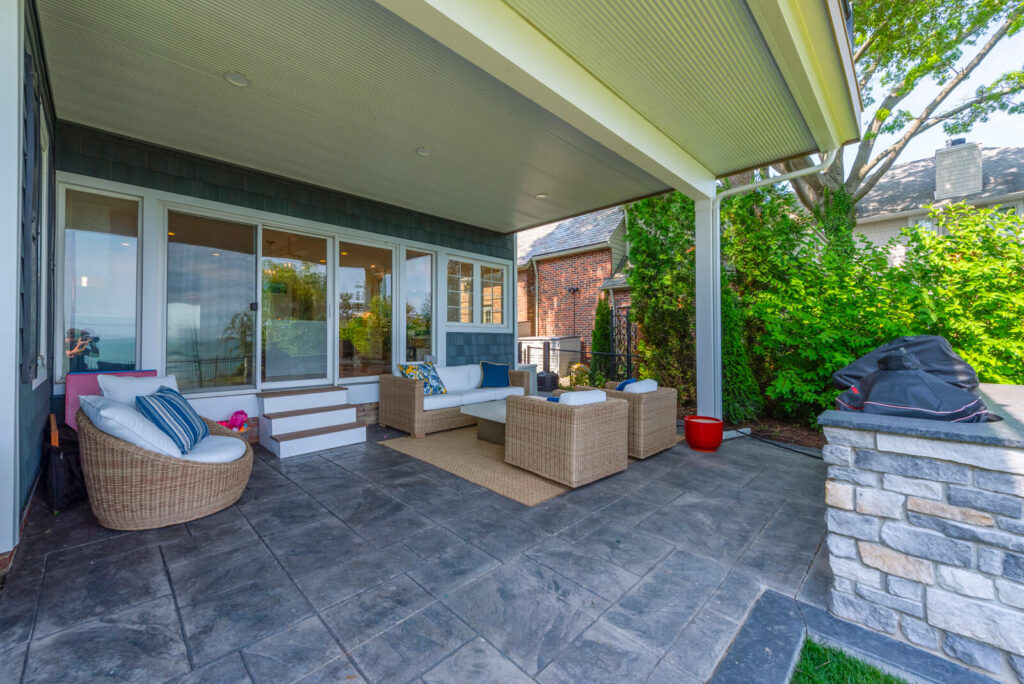Cozy Patio Featuring Wicker Furniture