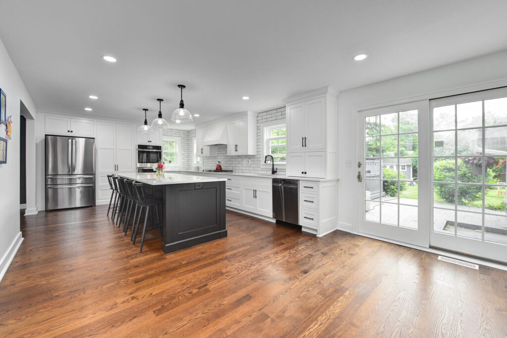 Kitchen Featuring Hardwood Floor with Dining Chair