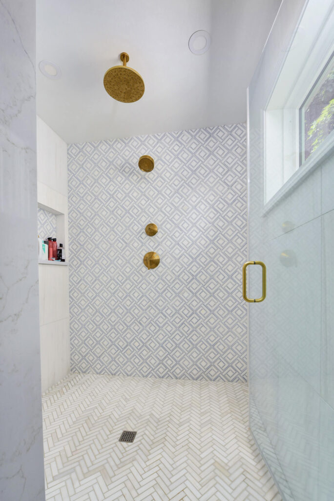 Modern Bathroom Sleek Golden Shower